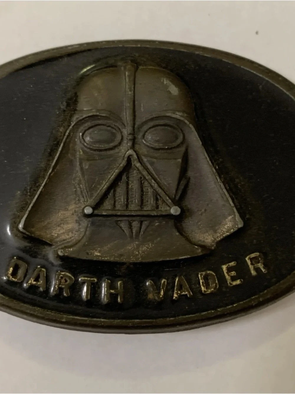 VINTAGE 80s Star Wars Darth Vader Metal Belt Buckle - Retro Streetwear